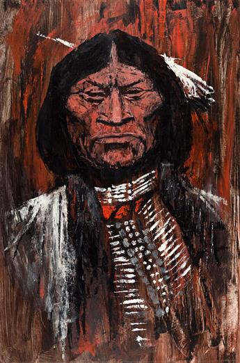 JOHN McDERMOTT (1919-1977) Indian Chief. [NATIVE AMERICAN / VENTURE MAGAZINE]